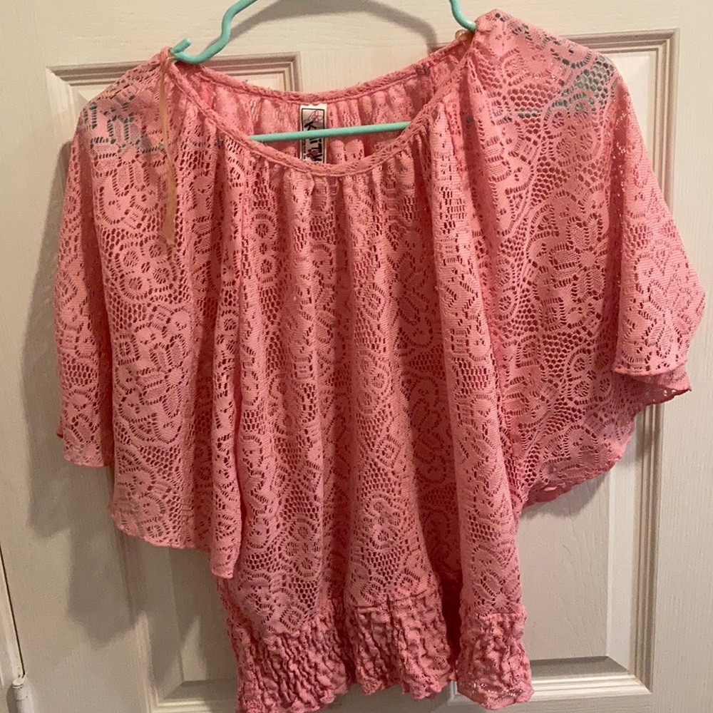 See through lace blouse